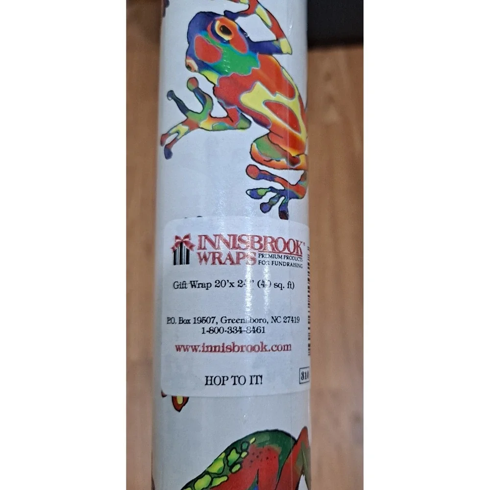 Innisbrook Wrapping‎ Paper Hop To It 20 Foot x 24 Inches Colorful Frogs NEW
